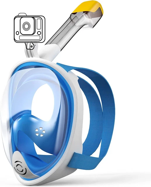 HINATAA Maschera da Snorkeling Integrale a 180°, Design per respirazione Libera, Anti-Appannamento e Anti-perdite, con Cinghie Regolabili per la Testa, per Adulti, Ragazzi e Bambini (S/M, Rosa