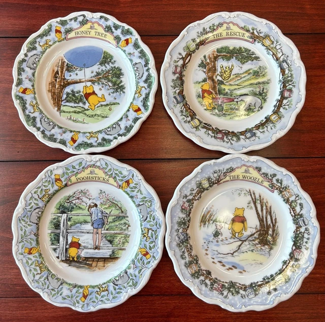 Vintage THE WINNIE THE POOH COLLECTION set of four 8" plates by Royal Doulton