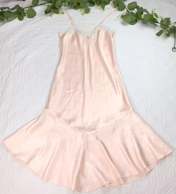 VTG Etienne Womens Light Pink Polyester Long Nightgown Lingerie Size M