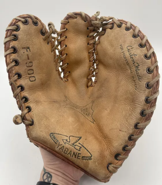 Very Rare Vintage Yabane F-900 Japanese Baseball Glove Worn On Right Hand LHT