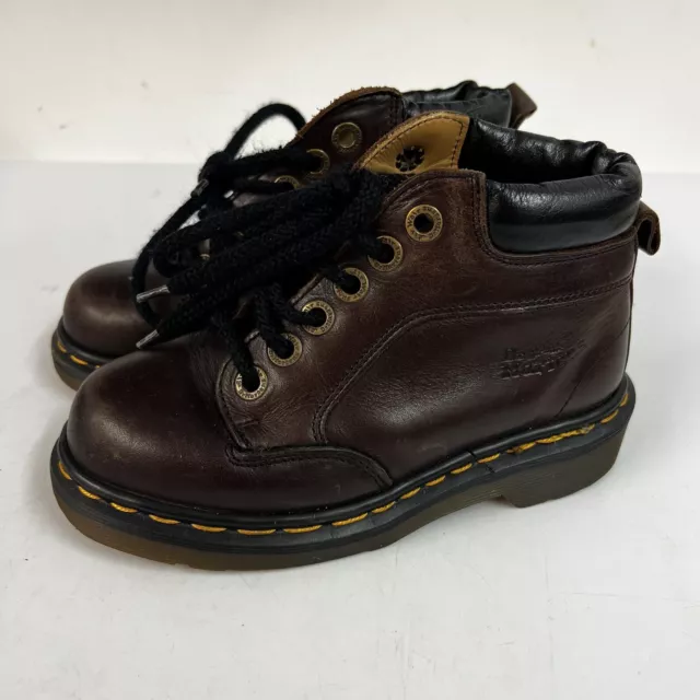 Stivali in pelle marroni vecchia scuola per bambini Dr Martens taglia 13. Made in England - A38