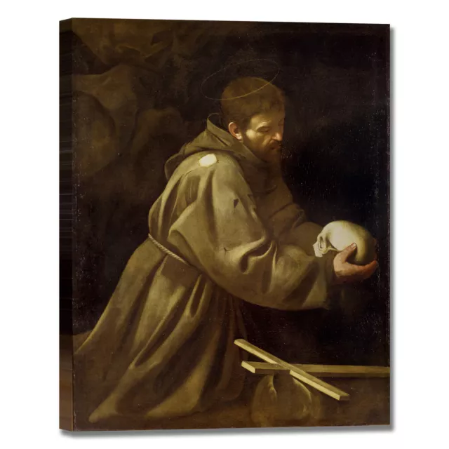 Caravaggio san Francesco meditazione quadro stampa tela dipinto arredo casa