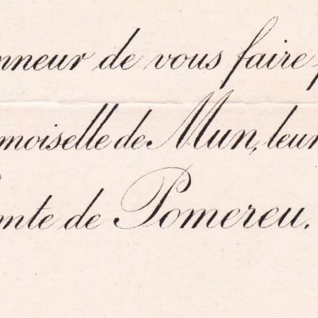 Alexandrine Marie Isabelle De Mun Paris 1894 Michel Robert De Pomereu D'Aligre