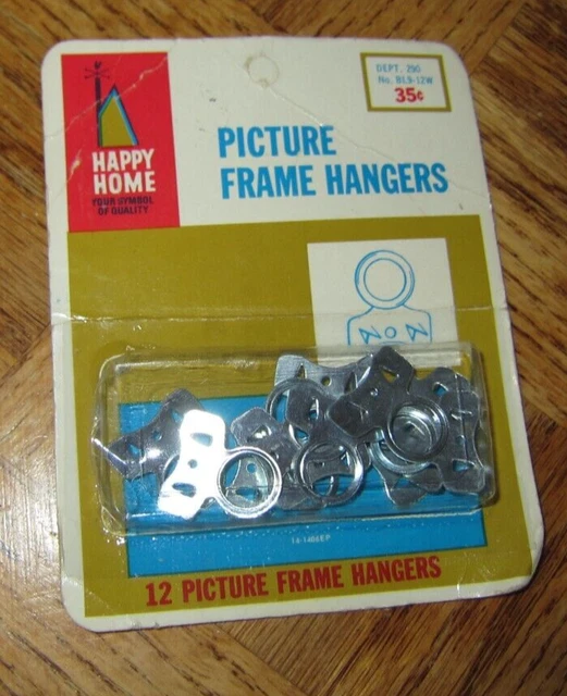 Original Woolworth Woolco Package Happy Home Picture Frame Hangers NOS