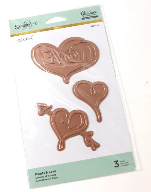 NUEVO - Placa Spellbinders Glimmer Hot Foil ""Hearts & Love"" GLP-014