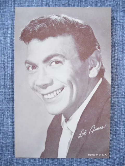 ED AMES Black and White Vintage Celebrity Photo Arcade Card 1960s Daniel Boone