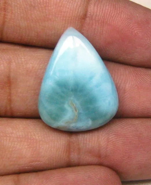 Larimar Cabochon Pear 23.50 ct Natural Loose Gemstone Supply H 1195