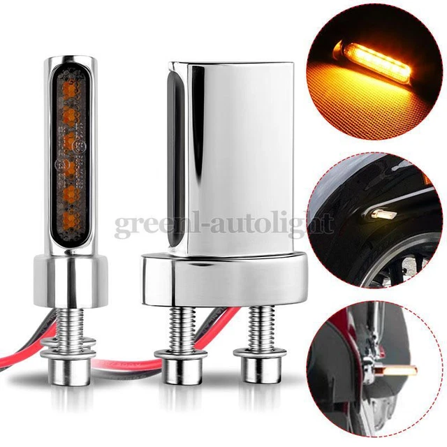 2X Motorcycle LED Blinker Turn Signal Light Mini For Bobber Chopper Cruiser Cafe