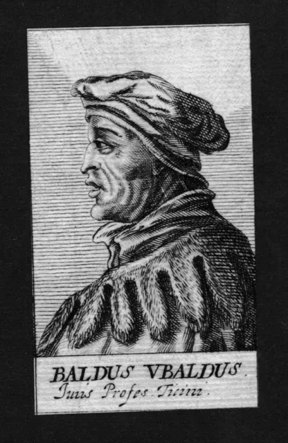 1680 - Baldus De Ubaldis Rechtsgelehrter Lawyer Italy Copperplate