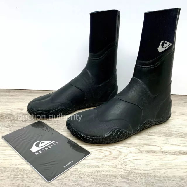 $70 Quicksilver 3mm Neo Goo Kids Split Toe Surf Boot Black Booties NeoGoo Sz 5 6 3