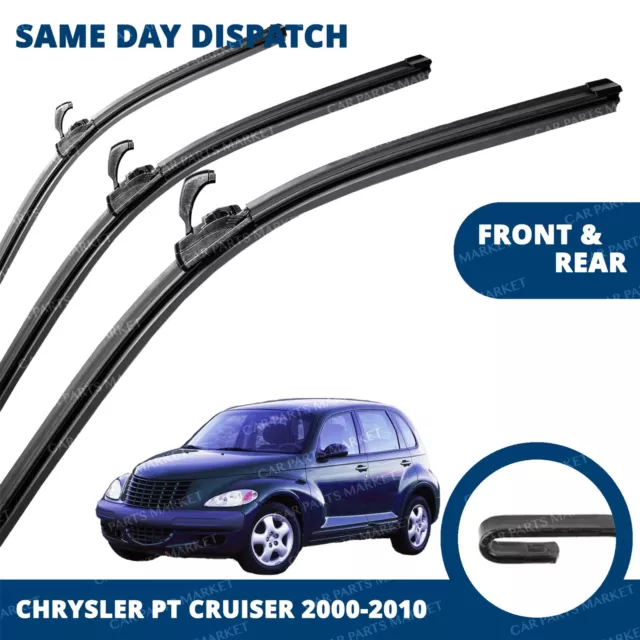 Front/Rear Windscreen 21" 21" 16" Wiper Blades for Chrysler PT Cruiser 00-10