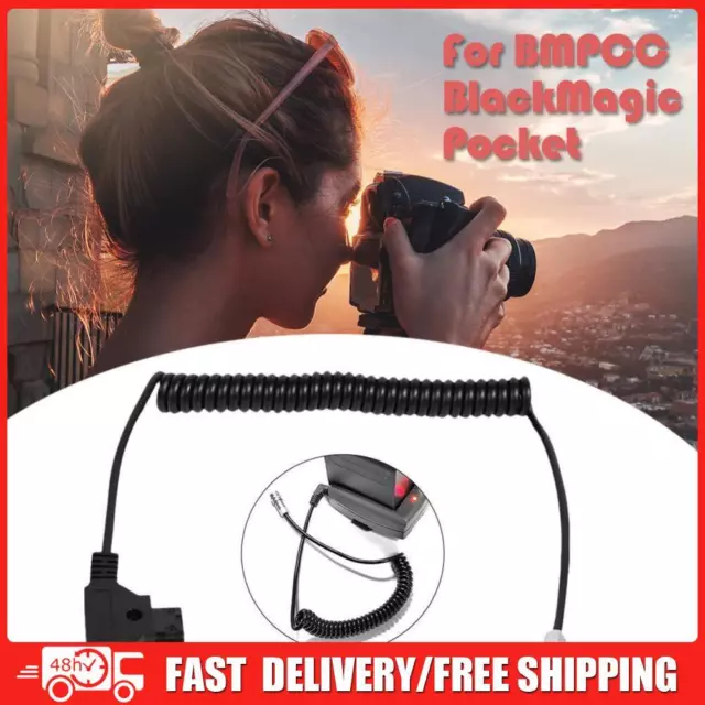 D-tap Spiral Power Cable for BMPCC 4K Battery Blackmagic Pocket Cinema Camera 4K