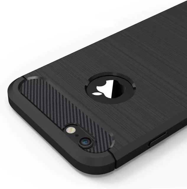 Cover Carbon Look Per Apple Iphone 5 - 5S - Se / Custodia Silicone Nero 2