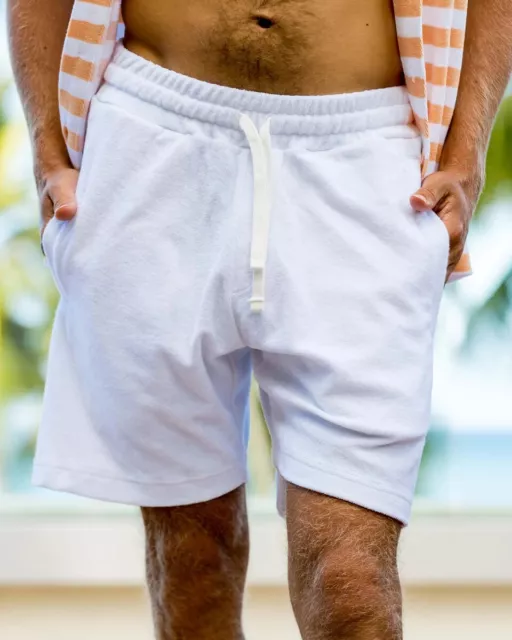 Kenny Flowers The Casa Blanca Terry Cloth Cabana Shorts White Men's Size 2XL NWT