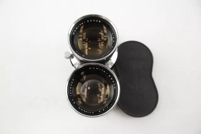 Mamiya-Sekor 135 mm f/4.5 doppio obiettivo per fotocamere TLR Mamiya con copriobiettivo