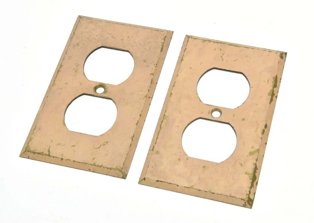 2 Vintage Bryant Outlet Brass Cover Switch Plate    K7