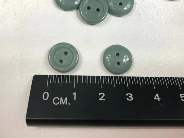 WW2 German Uniform Green Glass Buttons Knöpfe Wehrmacht SS 12mm 2