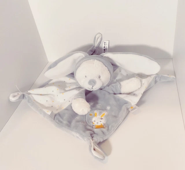 Peluche Max & Sax Doudou plat ours lapin gris blanc étoile bear bunny plush