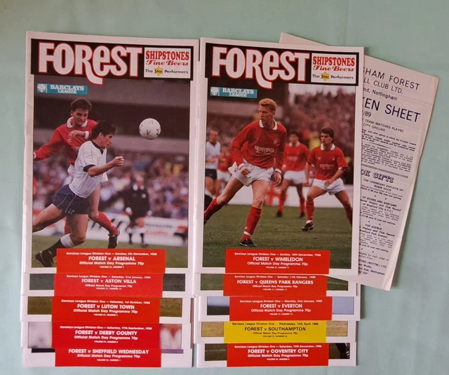 14 X 1973-74 Nottingham Forest Home Collectable Football Programmes £11 ...