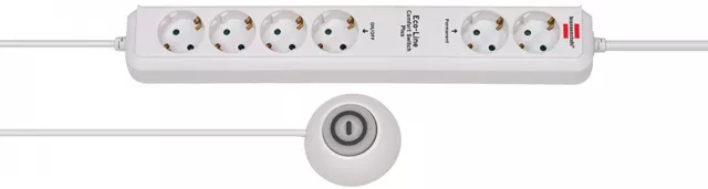 Brennenstuhl Eco-Line Comfort Switch Plus 6er Steckdosenleiste Fußschalter weiß