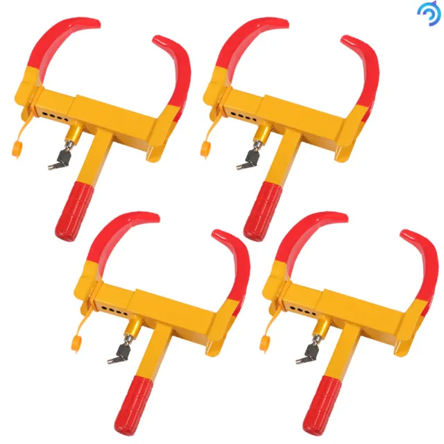 4 x Anti-Theft Wheel Lock Clamp Boot Tire Claw Trailer For Car Truck Lawn Mowers