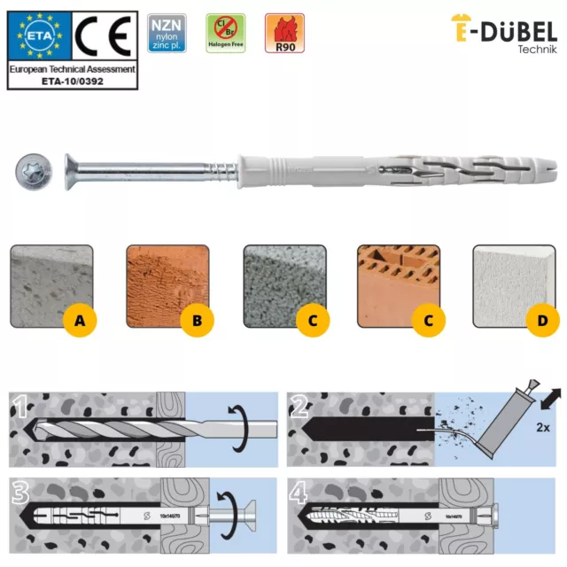 Rahmendübel mit Senkkopfschraube Fensterrahmendübel Langschaftdübel Torx STRÜBER 3