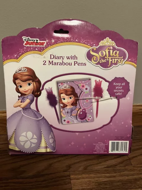 Disney Jr Sofia The First Diary With 2 Marabou Pens *In Box* 2