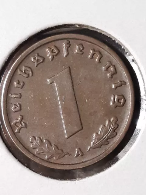 1939 A,  1 Reichspfennig Penny ~ Germany ~ Circulated Bronze Coin