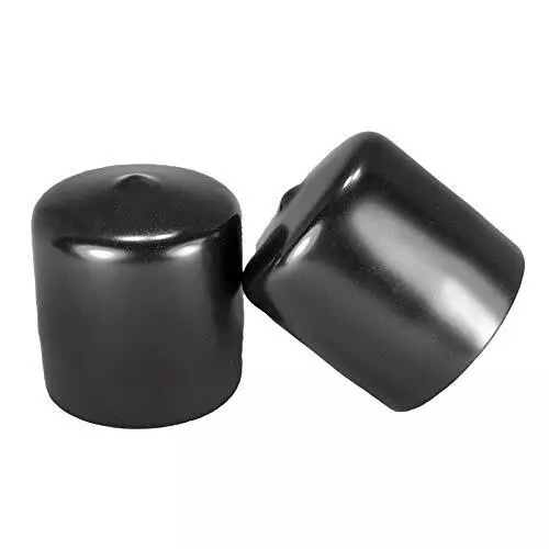 Prescott Plastics 1 1/2" Round Black Vinyl (Tall) End Cap Pipe Rubber Cover (20)