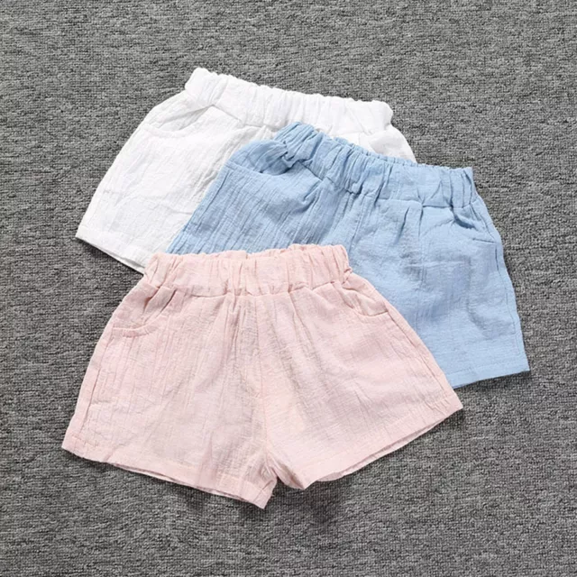 Pantaloncini sottili estivi tinta unita casual bambini bambina