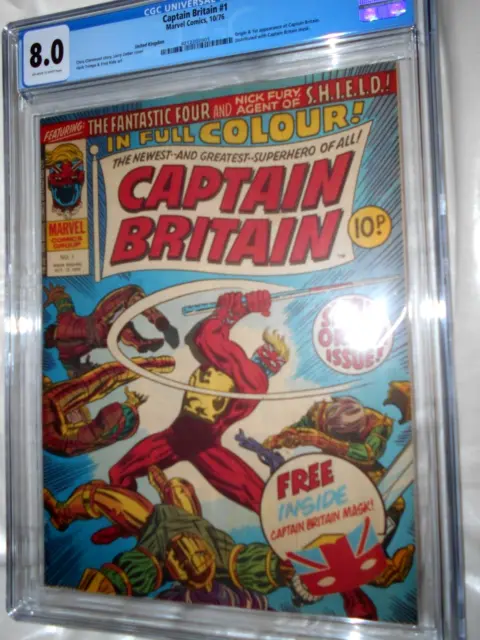 Captain Britain 1 Cgc 8.0 Origin First Appearance Uk 1977