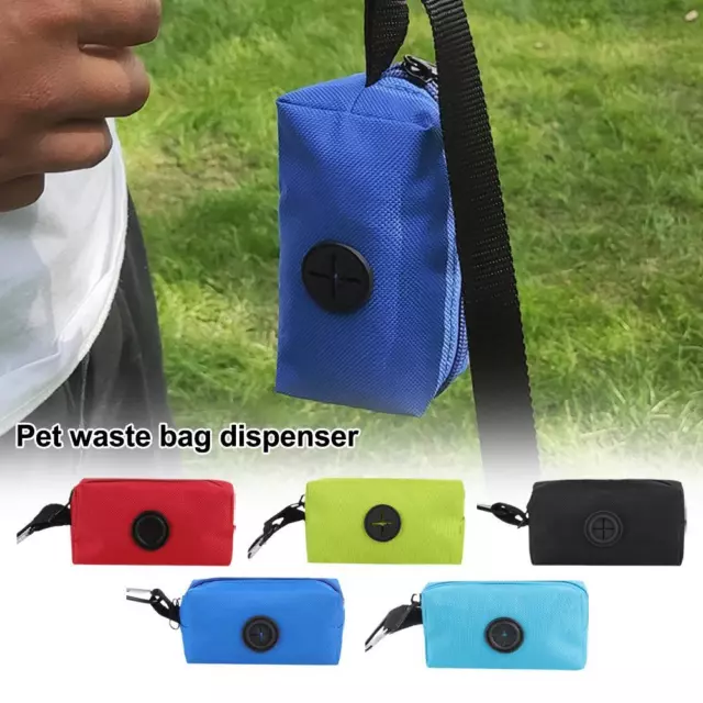 Pet Puppy Dispenser Waste Dog Poo Pick-Up Bag Travel Poop Holder Hook Pouch H