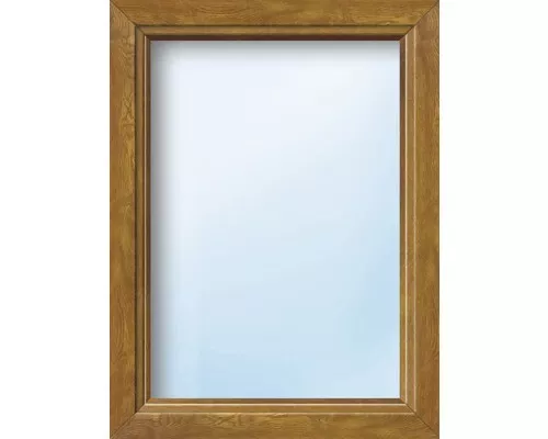 Kunststofffenster Festverglasung ESG ARON Basic weiß/golden oak 1000x1750 mm (ni