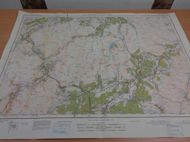 WW2 map "GRANTOWN-ON-SPEY & STRATH DEARN" - SECRET BASE STAMP (V1 & V2 ROCKETS)