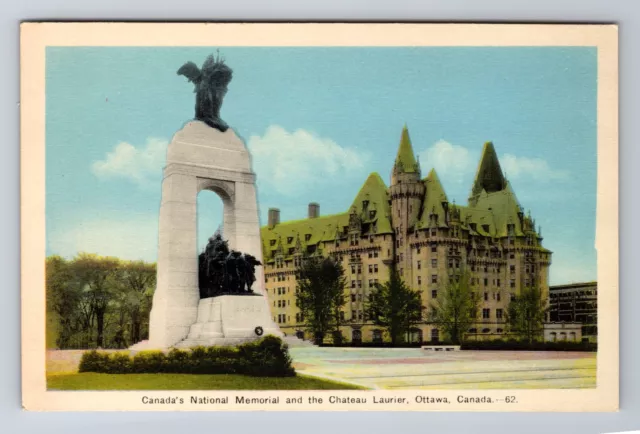 Ottawa Ontario-Canada, Chateau Laurier Canada National Memorial Vintage Postcard