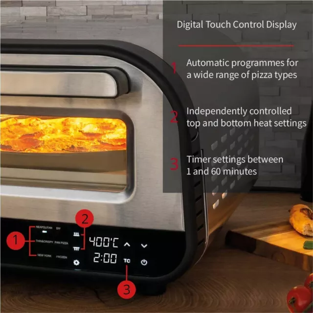 Horno de pizza eléctrico antianticuado Luigi 68816 - para interiores y exteriores - más de 400 °C 2