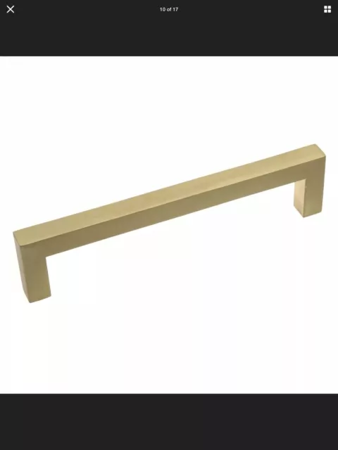 5- Pack GlideRite 9 1/4 in. Center Solid Square Bar Cabinet Pull, Satin Gold