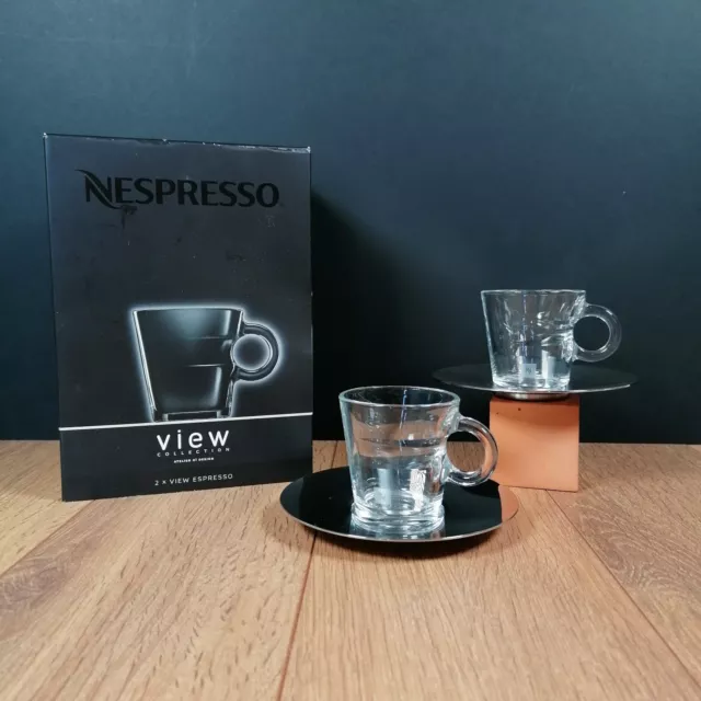 Nespresso Glass Cappuccino Cup & Melamine Resin Saucer Set of 2