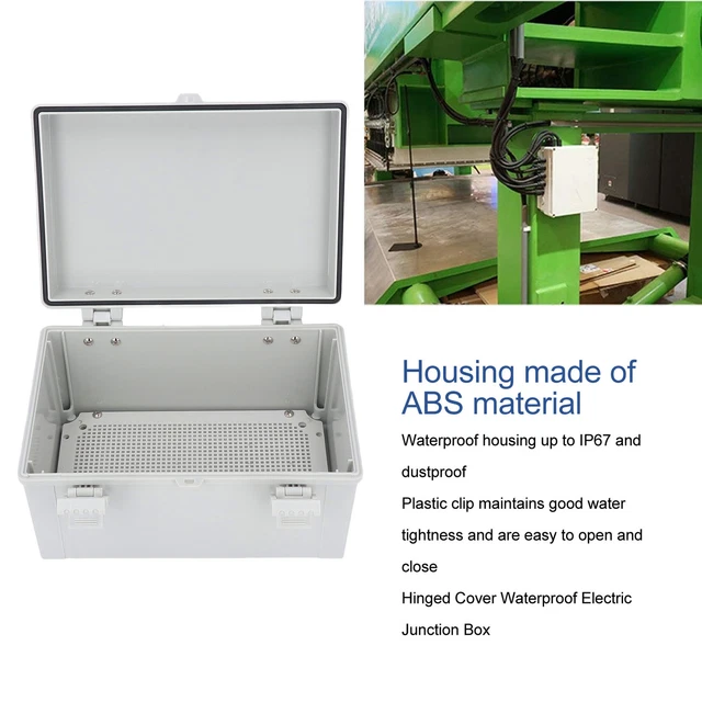 Gray Hinged Cover Electrical Junction Box IP67 Electric Project Box For Outdoor