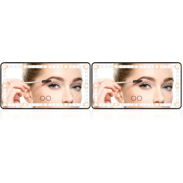 2pcs Auto Eitelkeitsspiegel Touchscreen Sonnenvisier Make -up -Spiegel mit 60