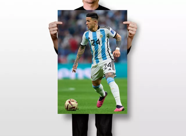 "Enzo Fernández Selección Nacional Argentina Copa Mundial Arte Pared Casa - PÓSTER 20""x30" 3