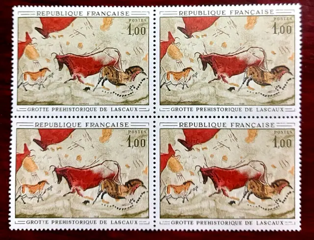France 1968  bloc de 4 timbres neuf** YV N° 1555 grotte de Lascaux