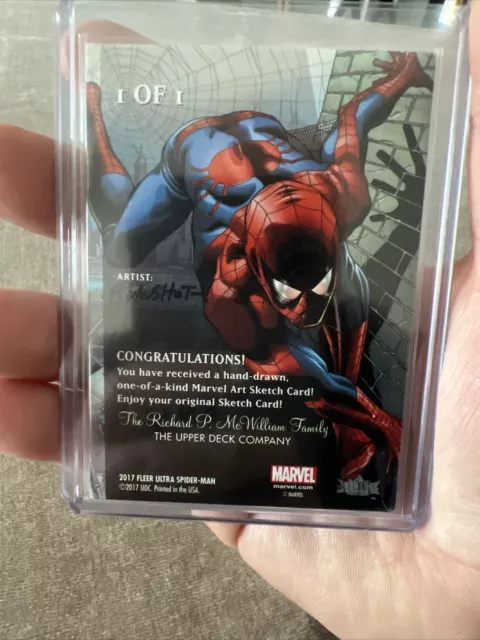 2017 UD Fleer Ultra Spider-Man Sketch Spider-Man James "Bukshot" Bukauskas 1/1 2