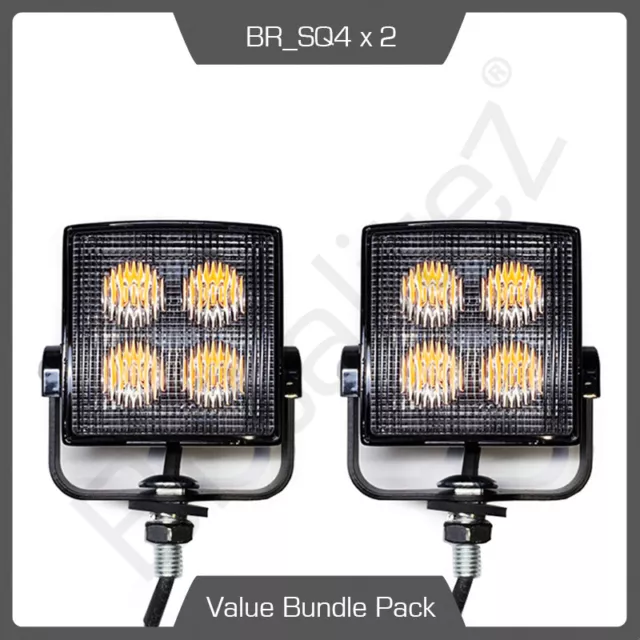 2 x Britalitez SQ4 LED Directional Warning Light Beacon Recovery Lightbar 12/24V