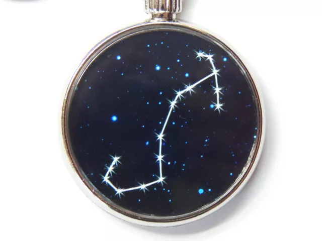 Scorpio Zodiac Star Sign Constellation Chrome Keyring Picture Both Sides 2