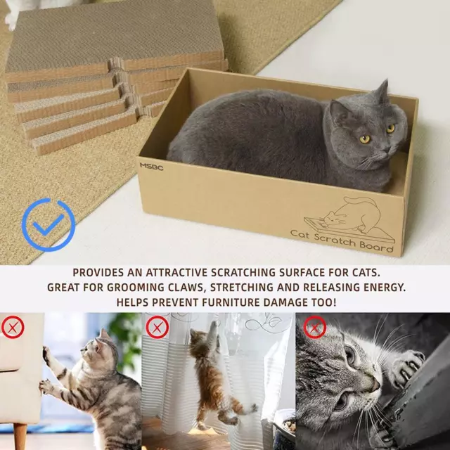 Paquetes de 5 en 1 almohadilla para rascar gatos con caja de cartón reversible rascador para gatos B8Q9