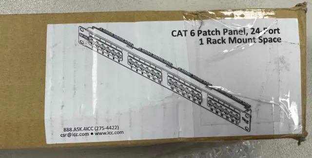 ICC Patch Panel 24-Port CAT 6 ICMPP02460 1RMS
