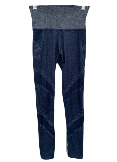 Athleta Leggings Womens L Twilight Tight High Rise Ankle Navy Glitter Sparkle