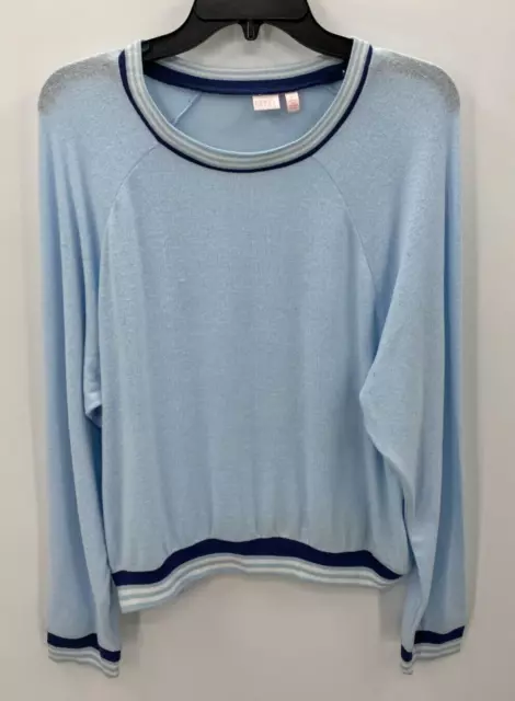 Make + Model Sweater Womens Large Blue Athleisure Crew Neck Pullover