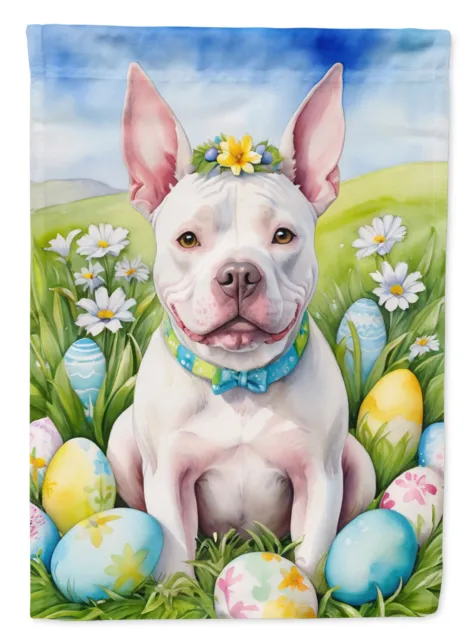 Pit Bull Terrier Easter Egg Hunt Flag Canvas House Size DAC5133CHF